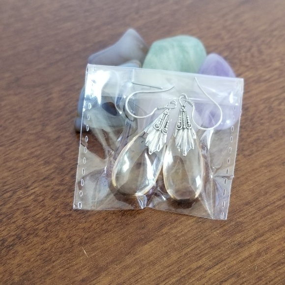 Last 1! Sterling silver lemon drop quartz earrings - Picture 7 of 8